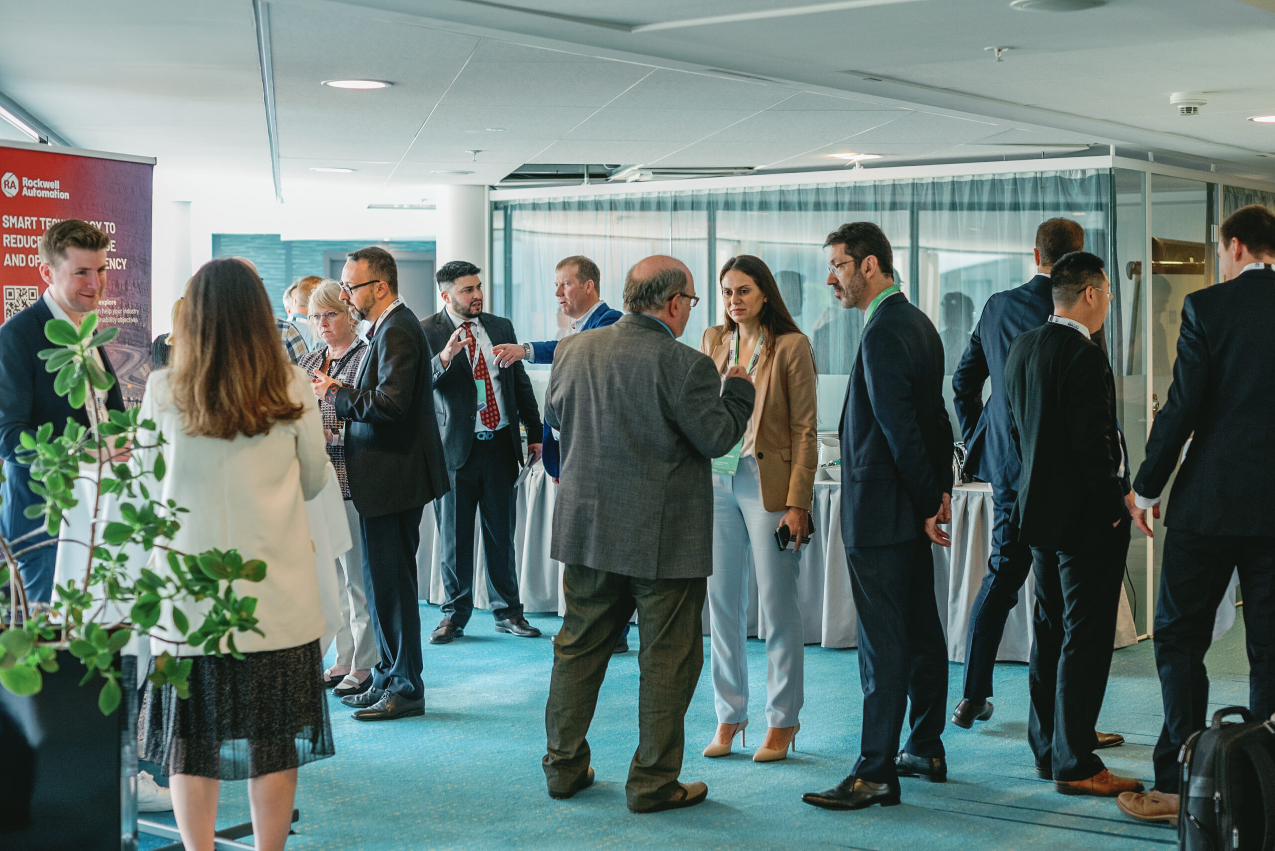 Conference floor during a summit
