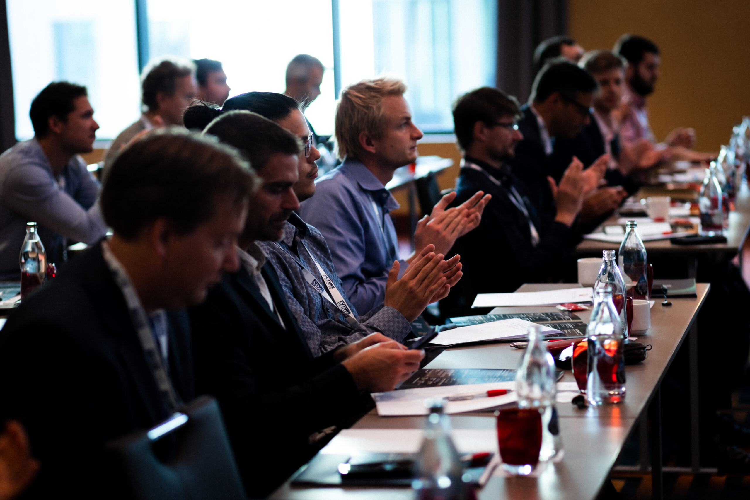 Delegates seated during a conference session