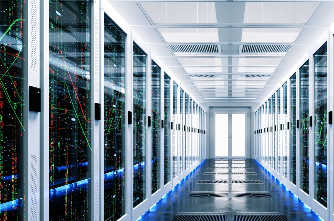 Backup cloud data service center. 3D rendering
